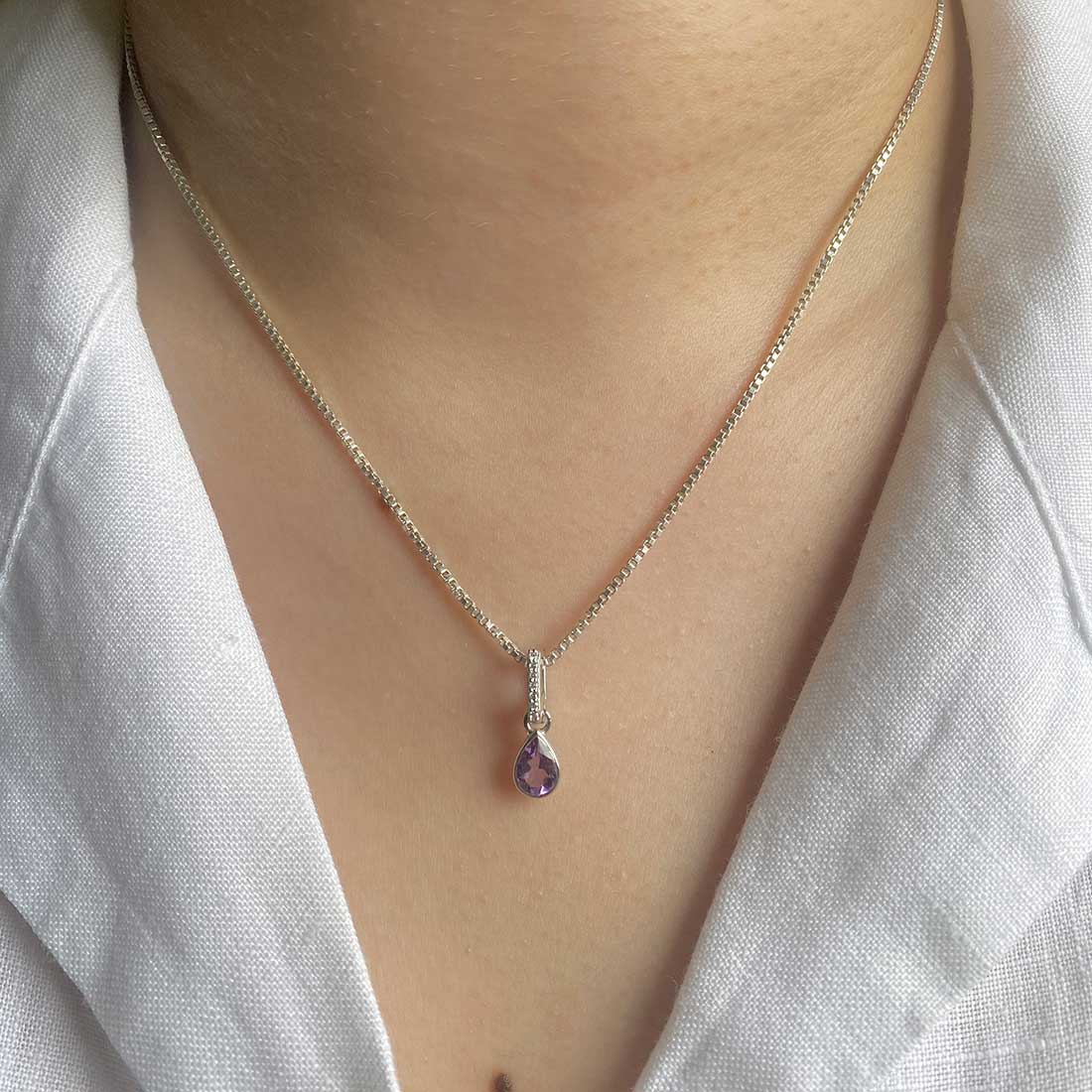 Amethyst & White Topaz Pendant-(AMT-SP-779.)